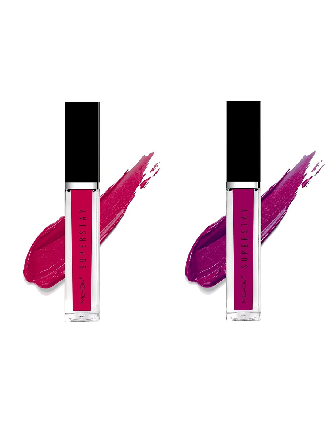 

ME-ON Set Of 2 Super Stay Lip Gloss 6ml Each - Sensual Rose 11 & Purple Affair 16, Pink