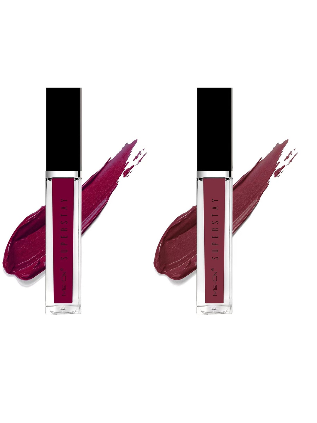 

ME-ON Set Of 2 Super Stay Lip Gloss 6ml Each - Red Wine 12 & Burgundy 14, Magenta