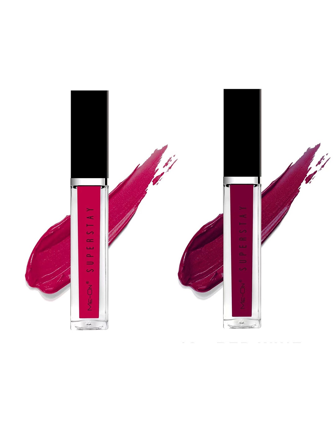 

ME-ON Set Of 2 Super Stay Lip Gloss 6ml Each - Sensual Rose 11 & Red Wine 12, Pink