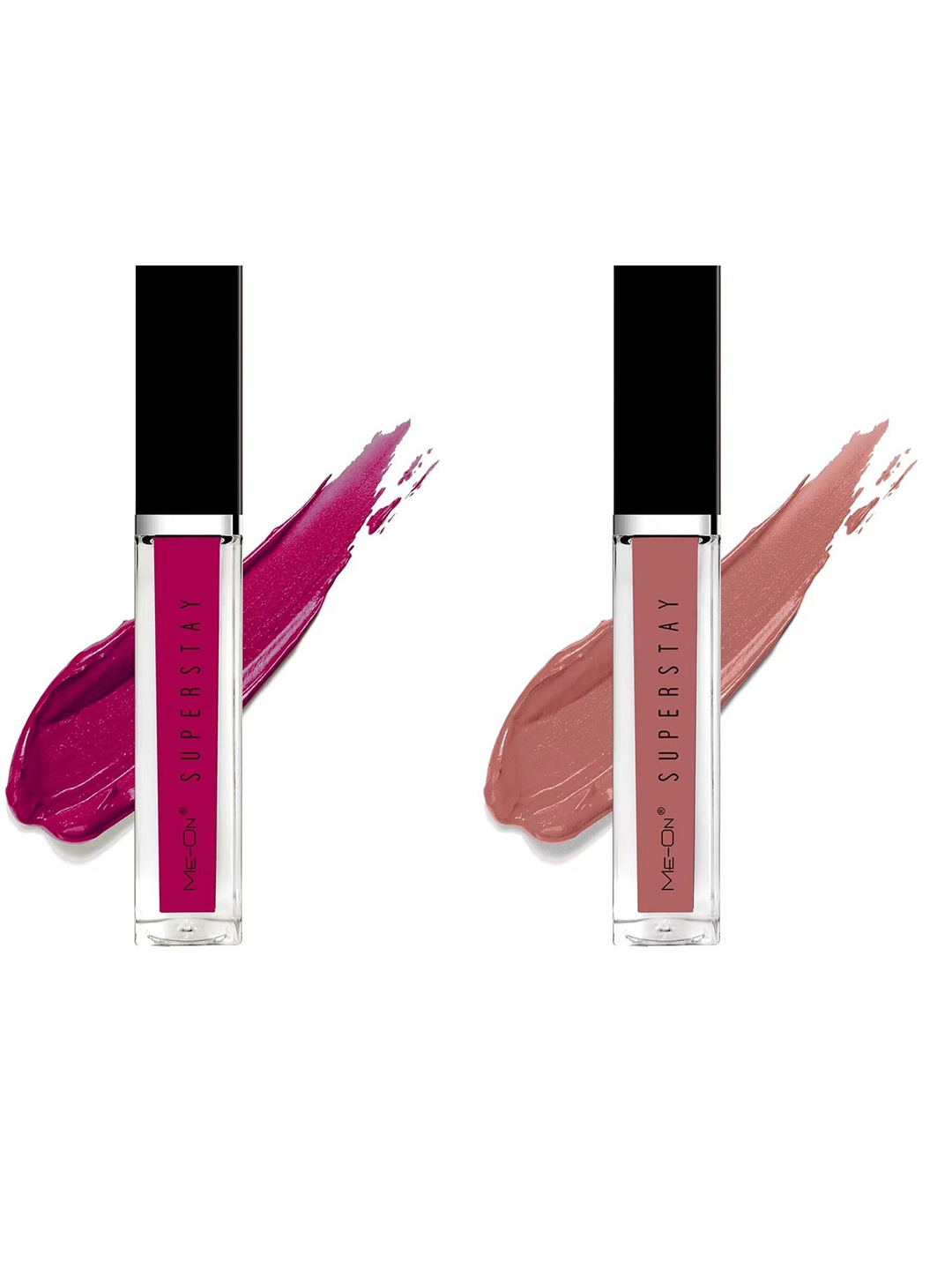 

ME-ON Set Of 2 Super Stay Lip Gloss 6ml Each - Fuschia 09 & Skin Kiss 21, Fuchsia