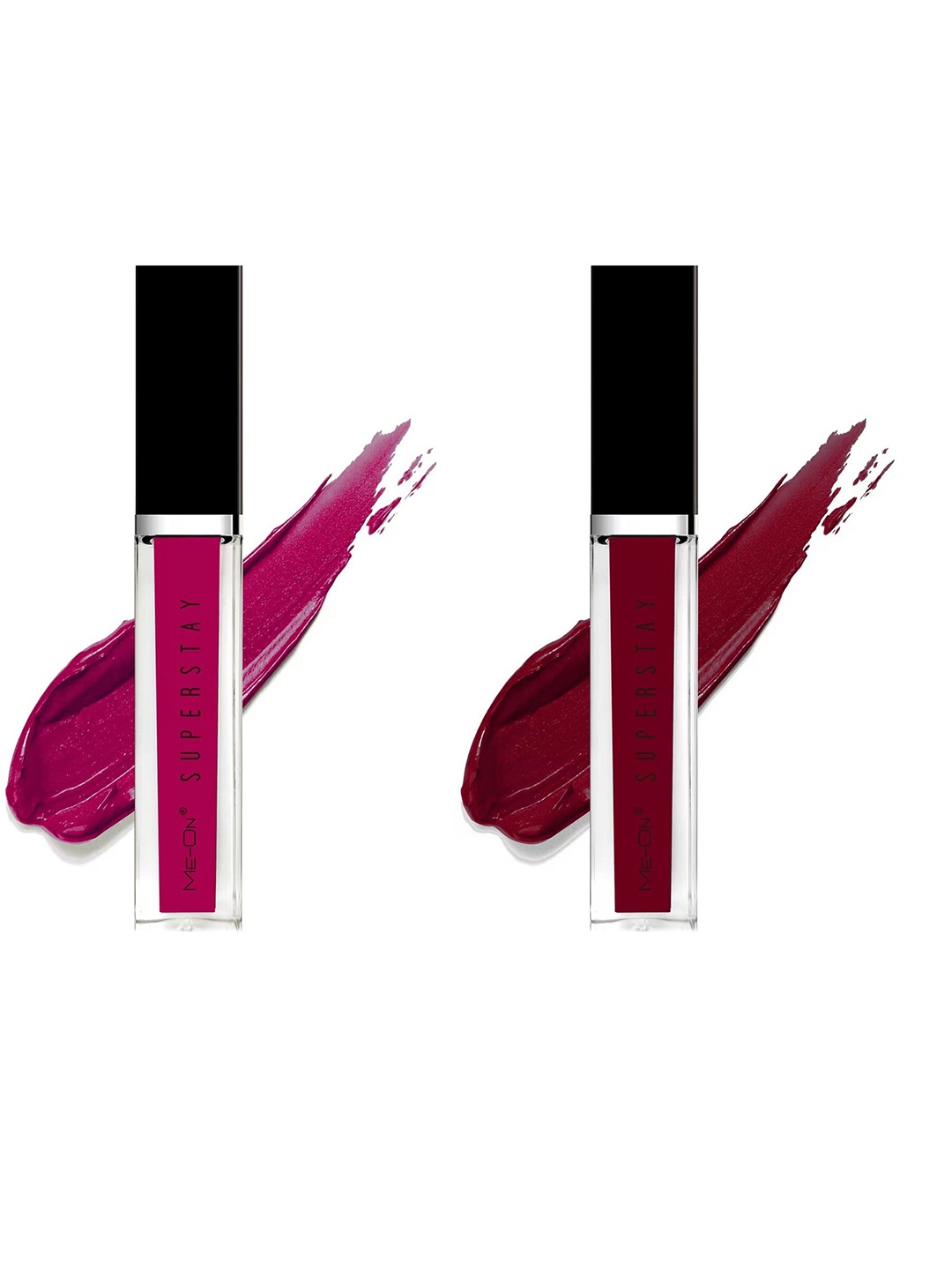 

ME-ON Superstay Set Of 2 Glossy Lip Gloss 12 ml Each - Fuschia 09 & Wine 13, Fuchsia