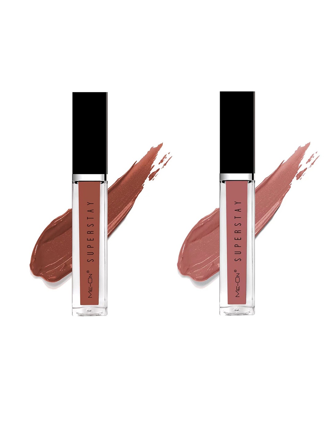 

ME-ON Superstay Set Of 2 Glossy Lip Gloss 12 ml Each - Coffee Mocha 17 & Skin Kiss 21, Coffee brown