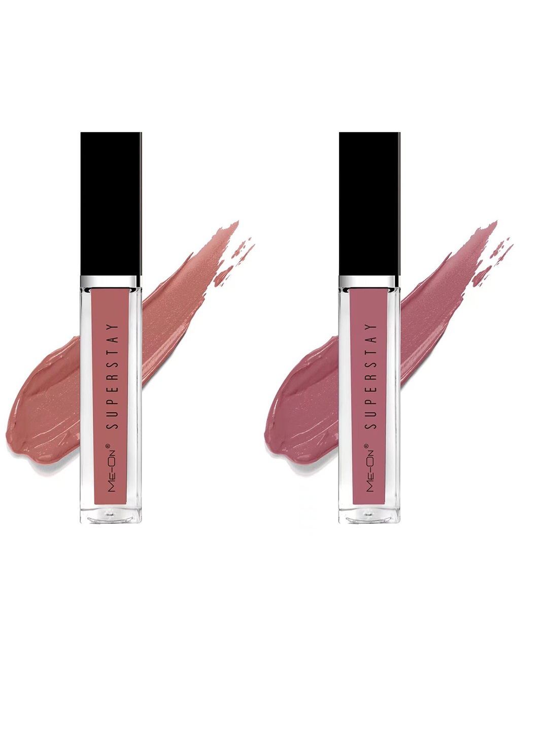 

ME-ON Superstay Set Of 2 Glossy Lip Gloss 12 ml Each - Skin Kiss 21 & Kinda Sexy 22, Nude