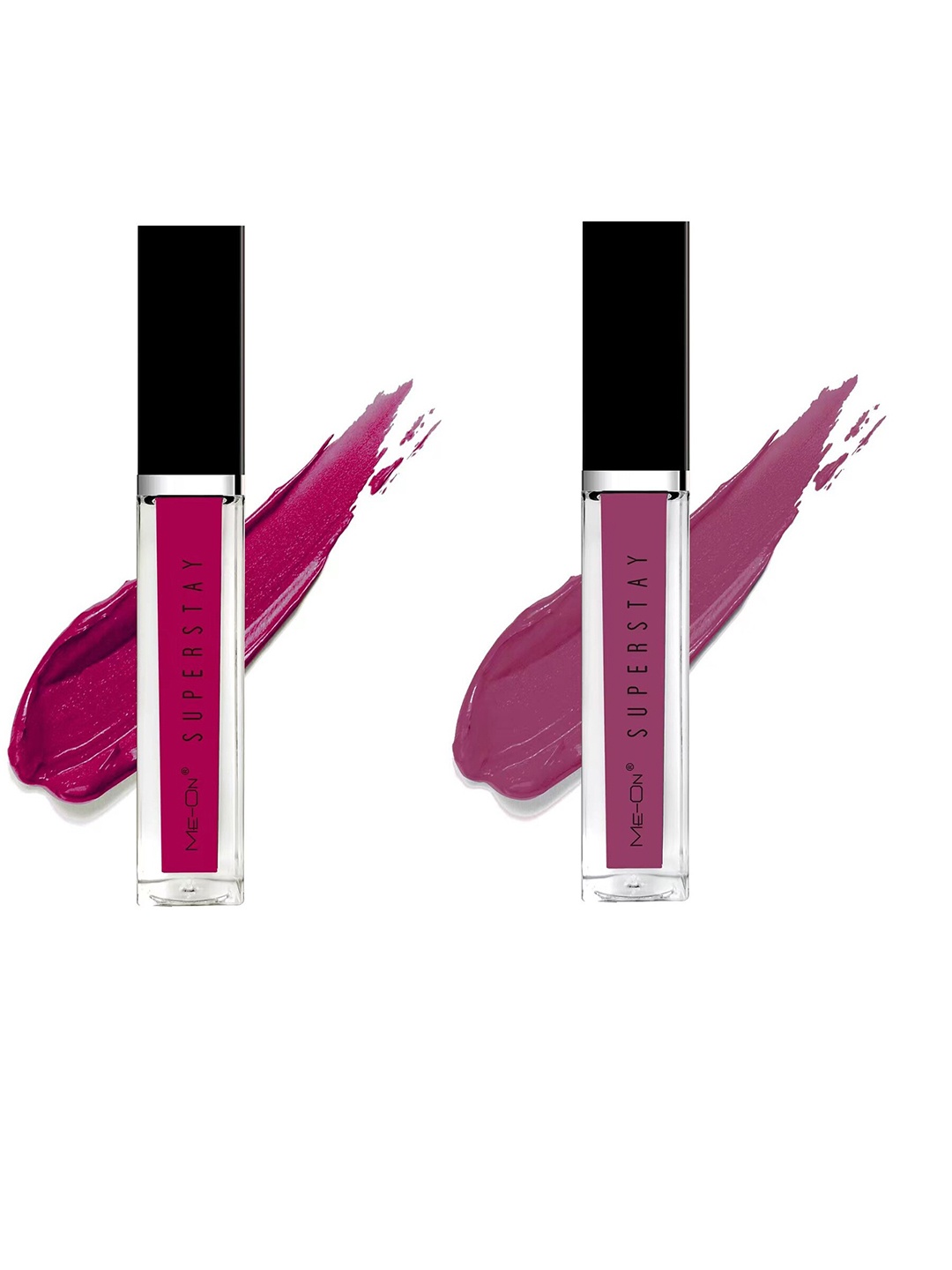 

ME-ON Superstay Set Of 2 Glossy Lip Gloss 12 ml Each - Fuschia 09 & Mauve Story 24, Fuchsia