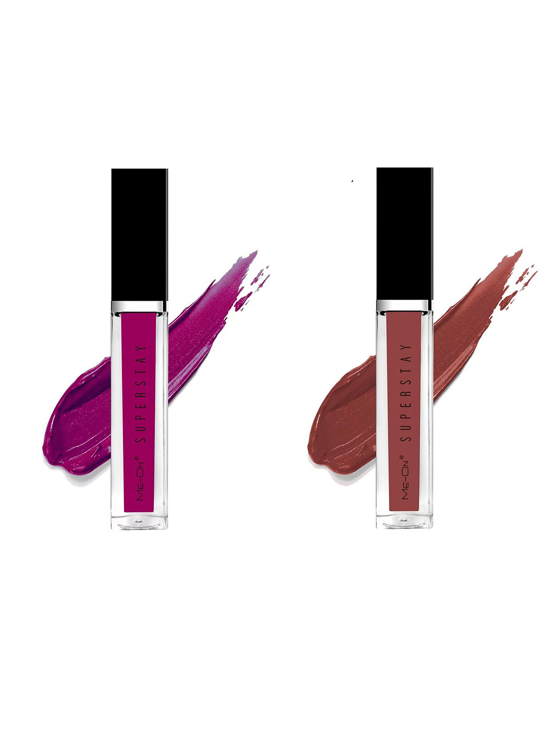 

ME-ON Superstay Set Of 2 Glossy Lip Gloss 12 ml Each - Purple Affair 16 & Velvet Teddy 18