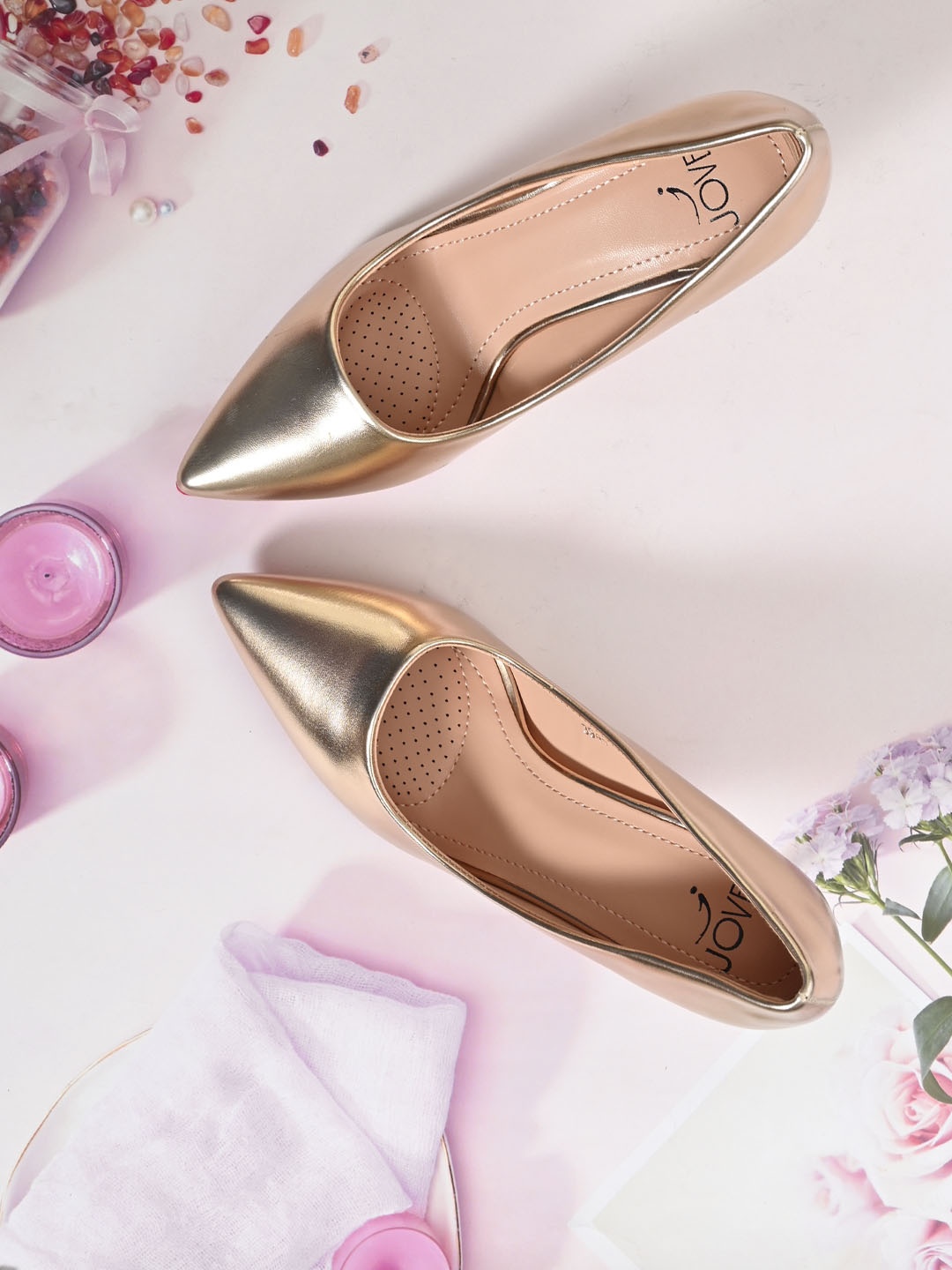 

Jove Champagne Stiletto Pump Heels