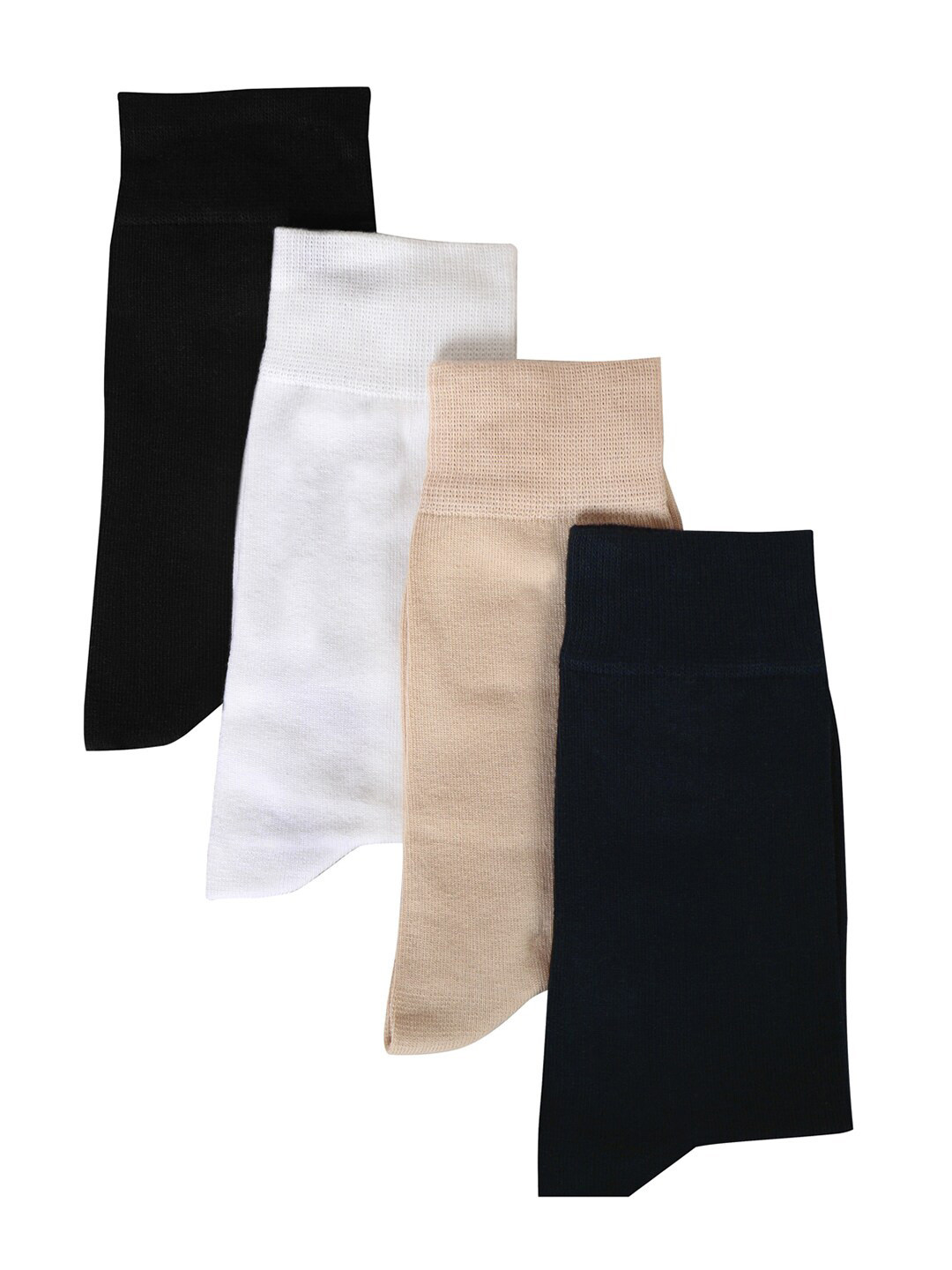 

THE DAILY OUTFITS Men Pack Of 4 Calf Length Socks, Black
