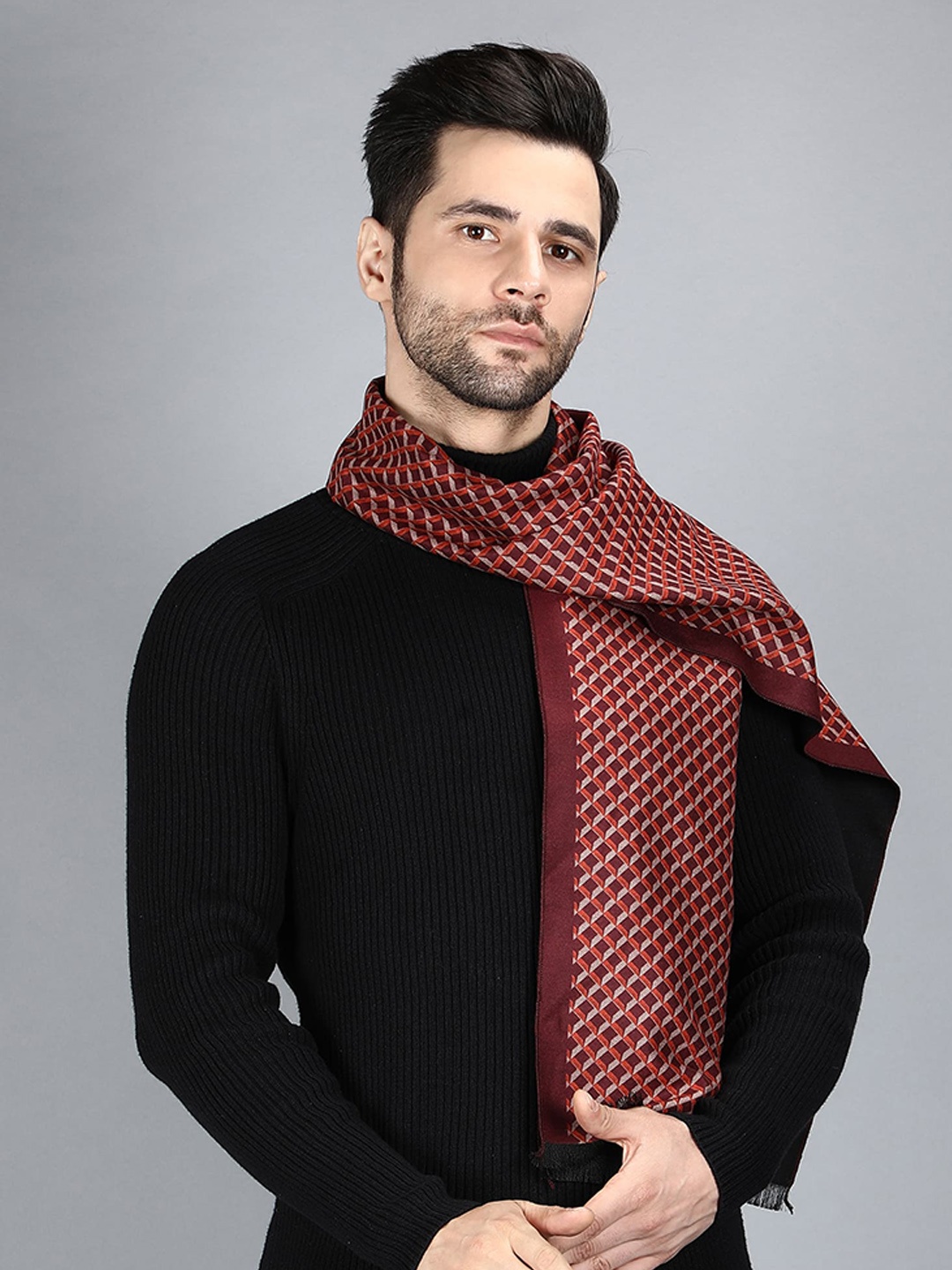 

Alvaro Castagnino Men Maroon & Red Printed Mufflers