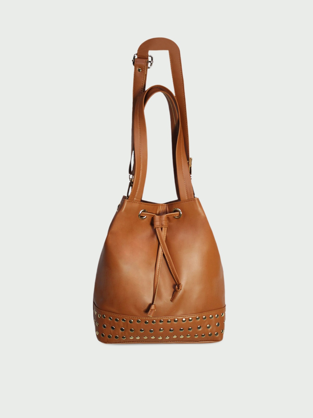 

shashvi Women Tan Bucket Shoulder Bag with Tasselled