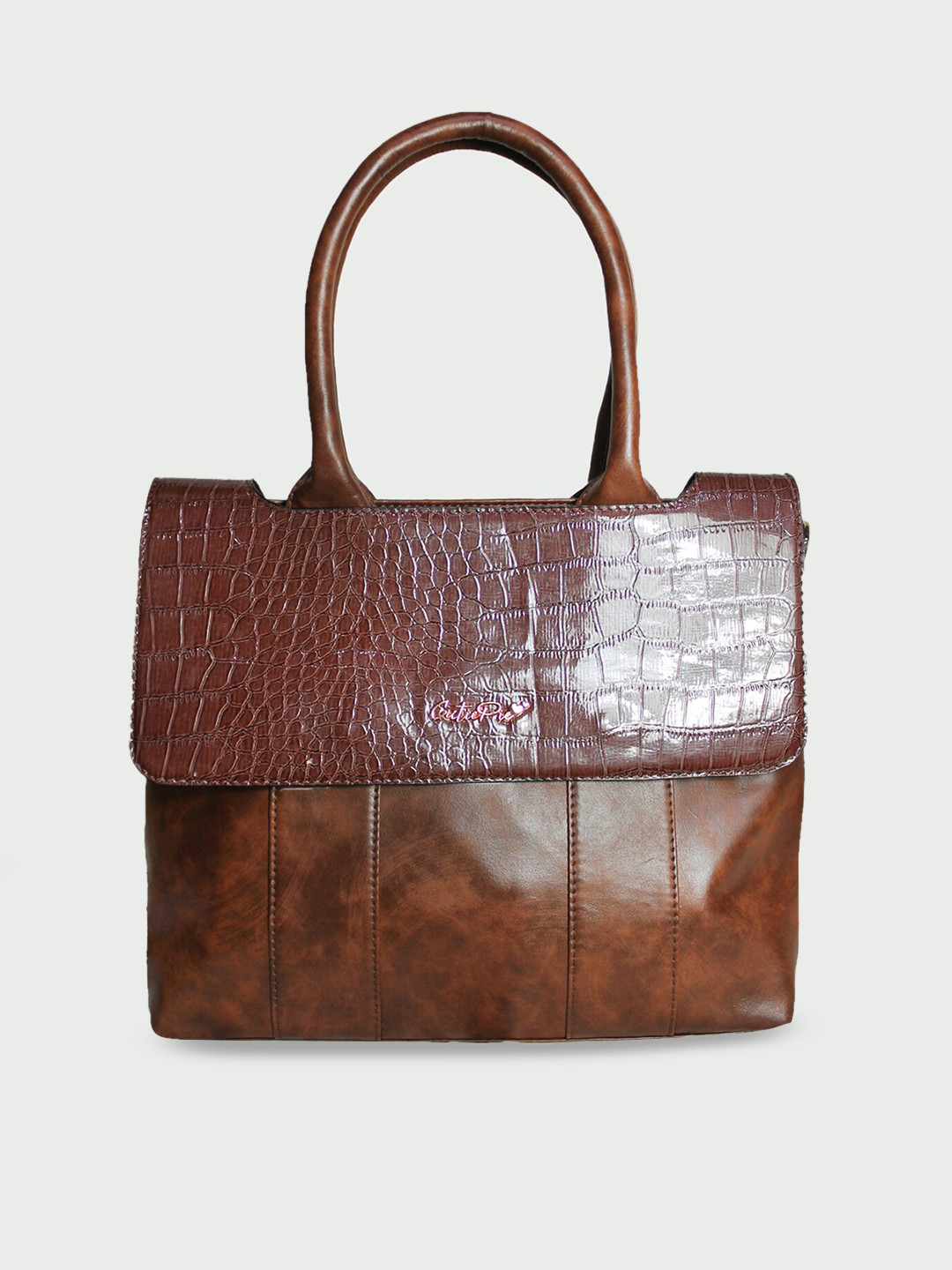 

shashvi Women Brown Animal Textured Structured Handheld Bag