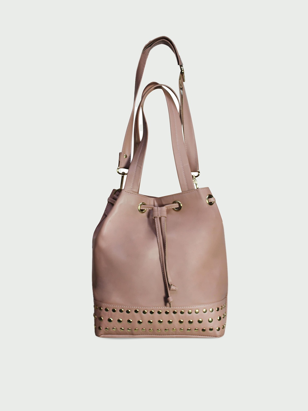 

shashvi Women Pink Bucket Shoulder Bag with Cut Work