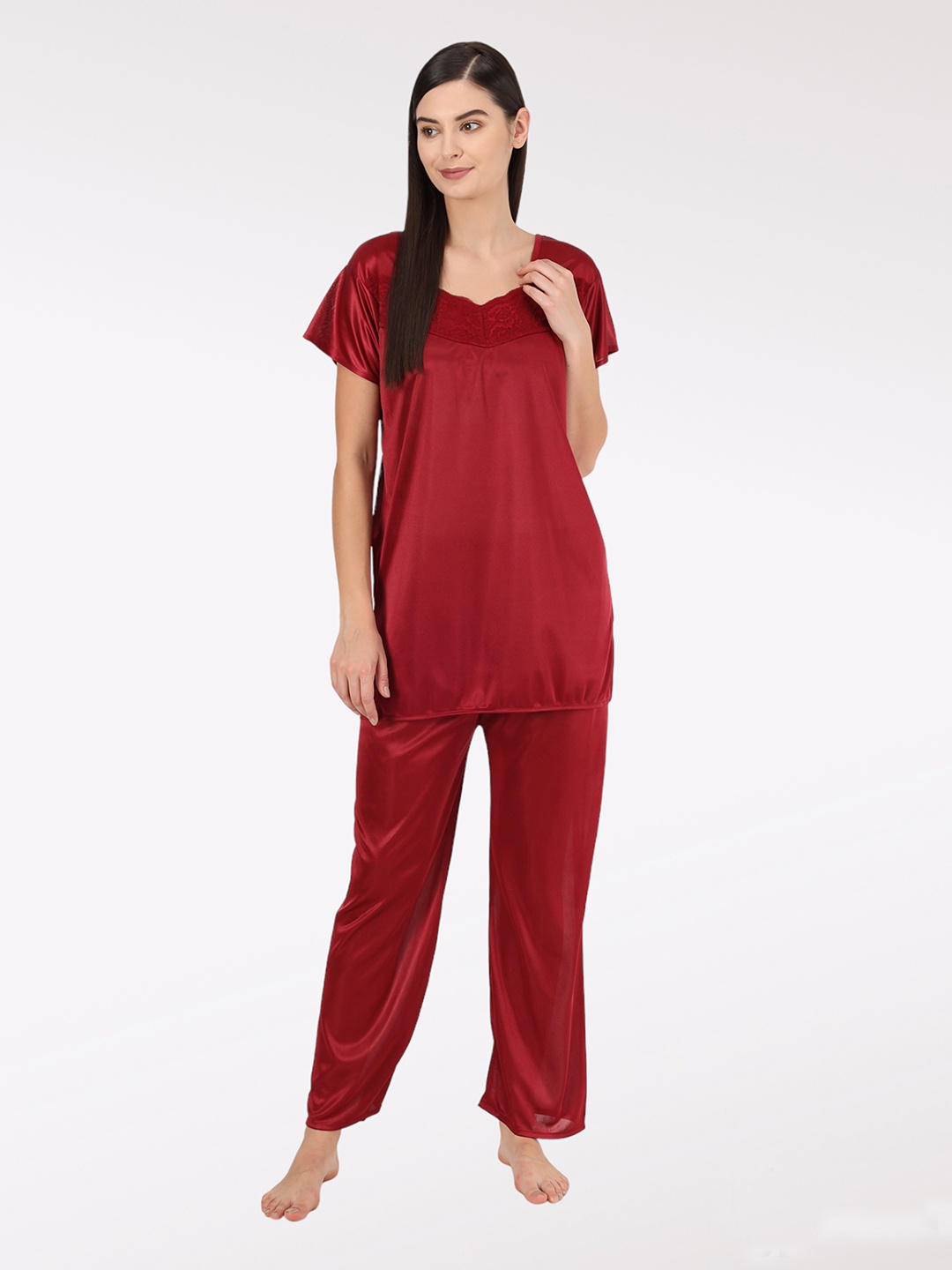 

SEPHANI Women Night suit, Maroon