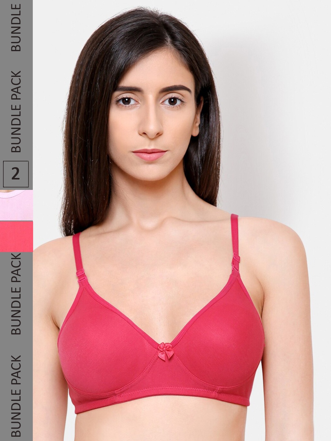 

College Girl Pack Of 2 Pink Lightly Padded T-Shirt Bra