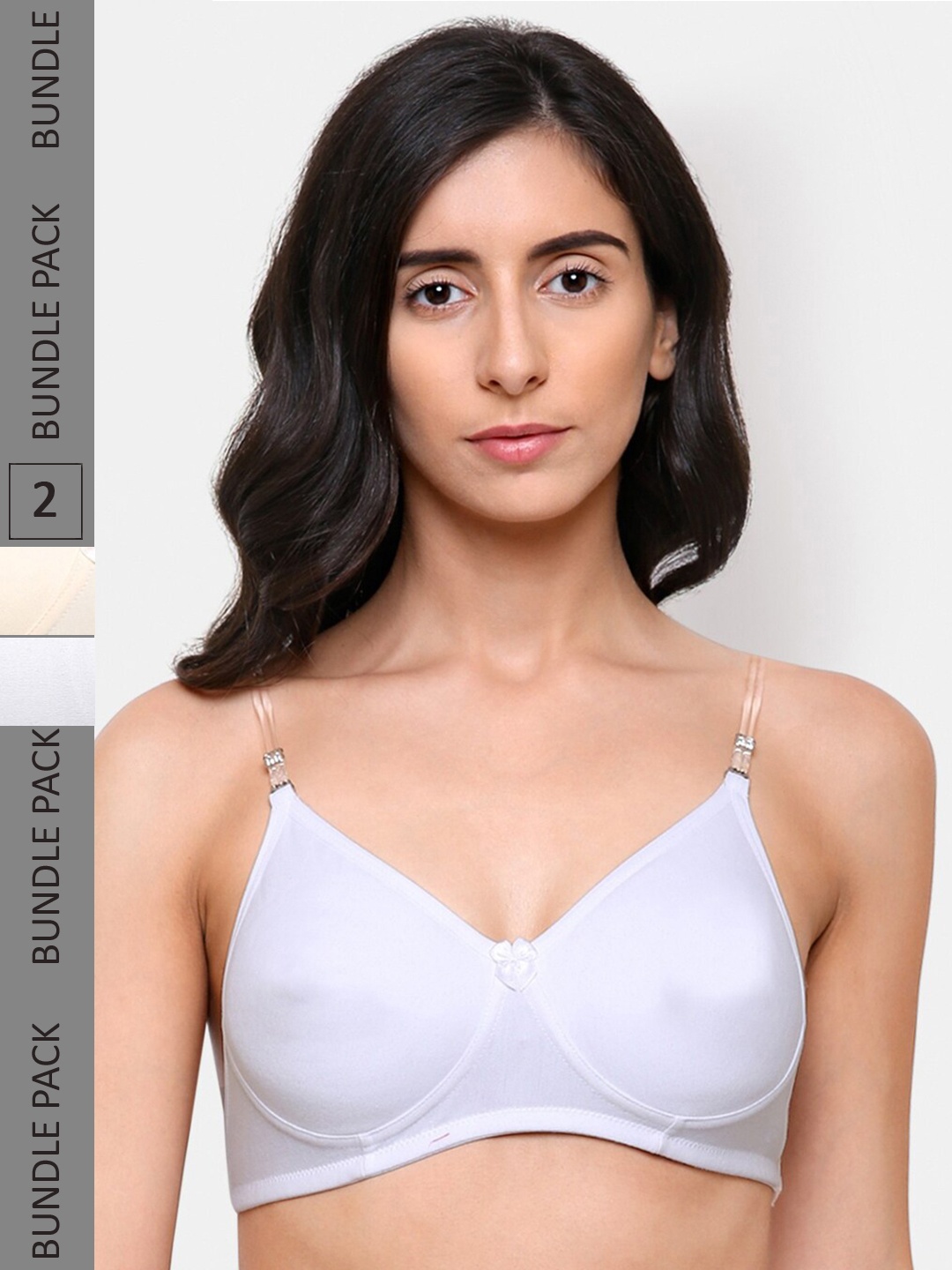 

College Girl Pack Of 2 White & Nude-Coloured Lightly Padded T-Shirt Bra