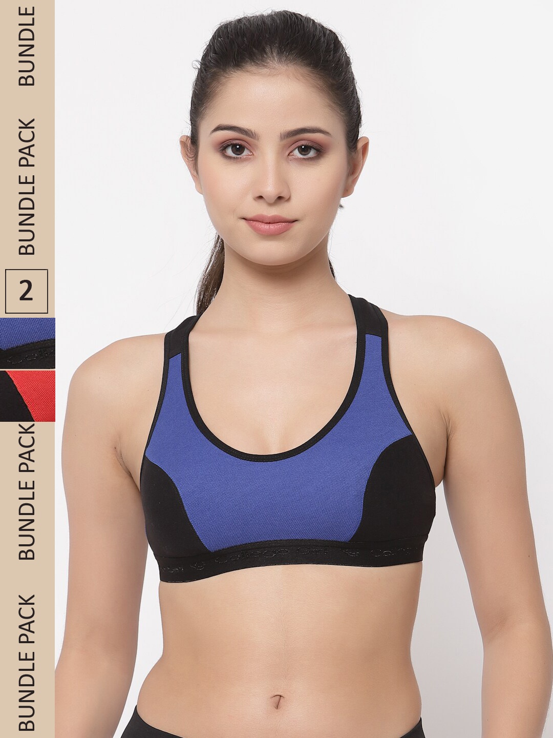 

College Girl Blue & Red Pack of 2 Non Wired Non Padded Bra
