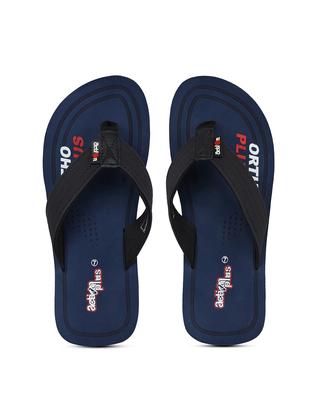 

Action Plus Men Navy Blue & White Printed Thong Flip-Flops