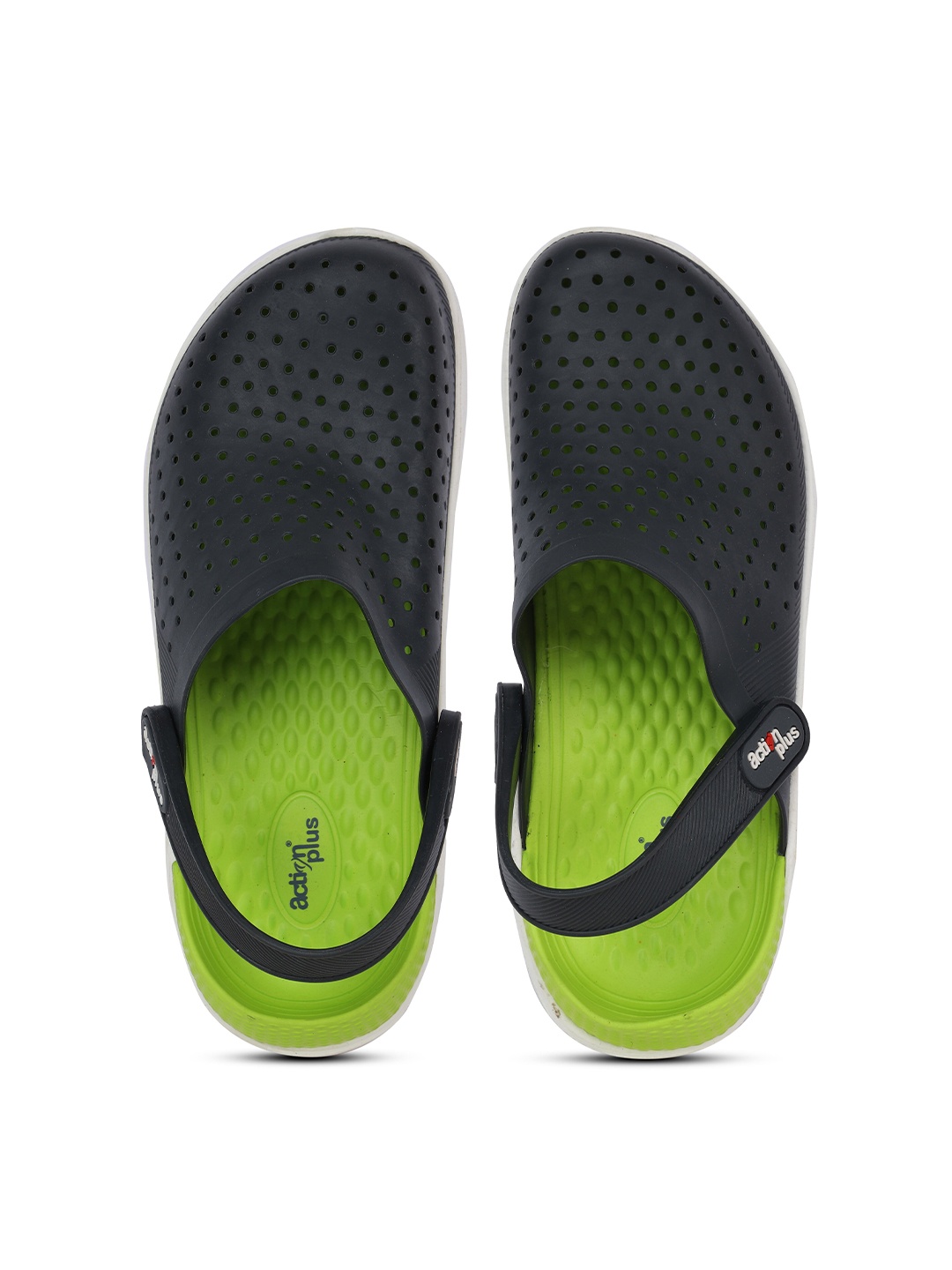 

Action Plus Men Grey & Fluorescent Green Rubber Clogs