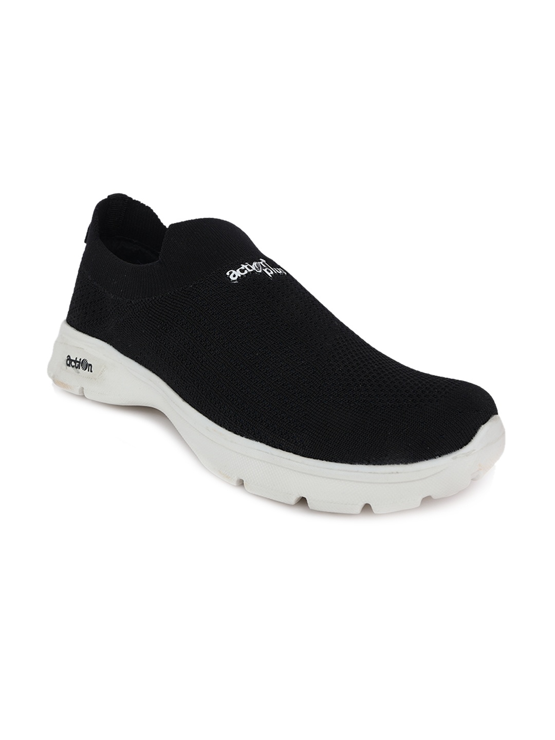 

Action Plus Men Black Woven Design Slip-On Sneakers
