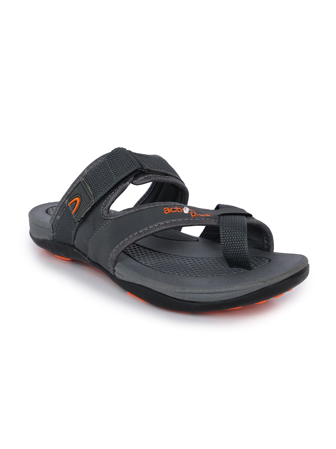 

Action Plus Men Grey & Orange Comfort Sandals
