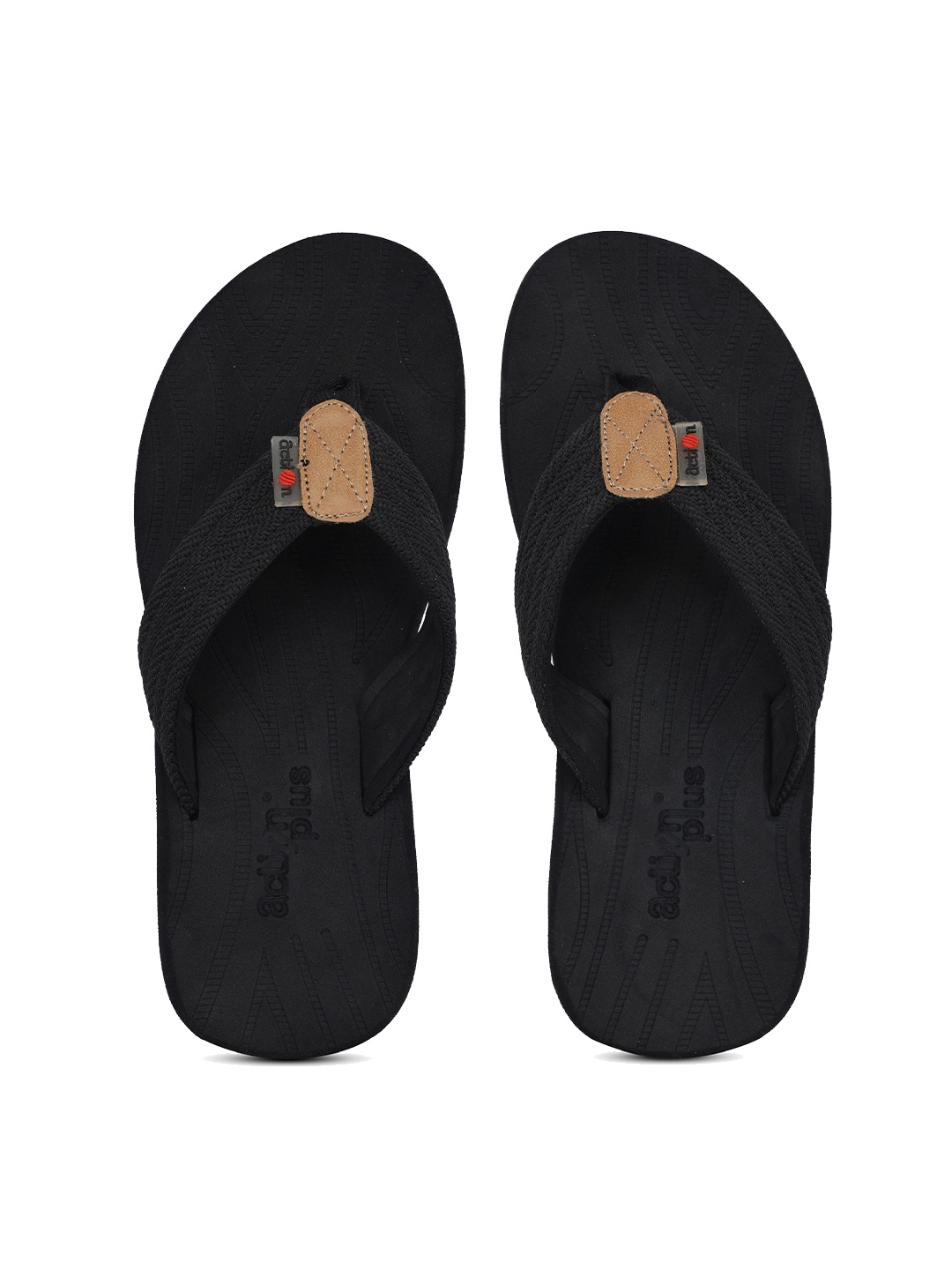 

Action Plus Men Black & Brown Thong Flip-Flops