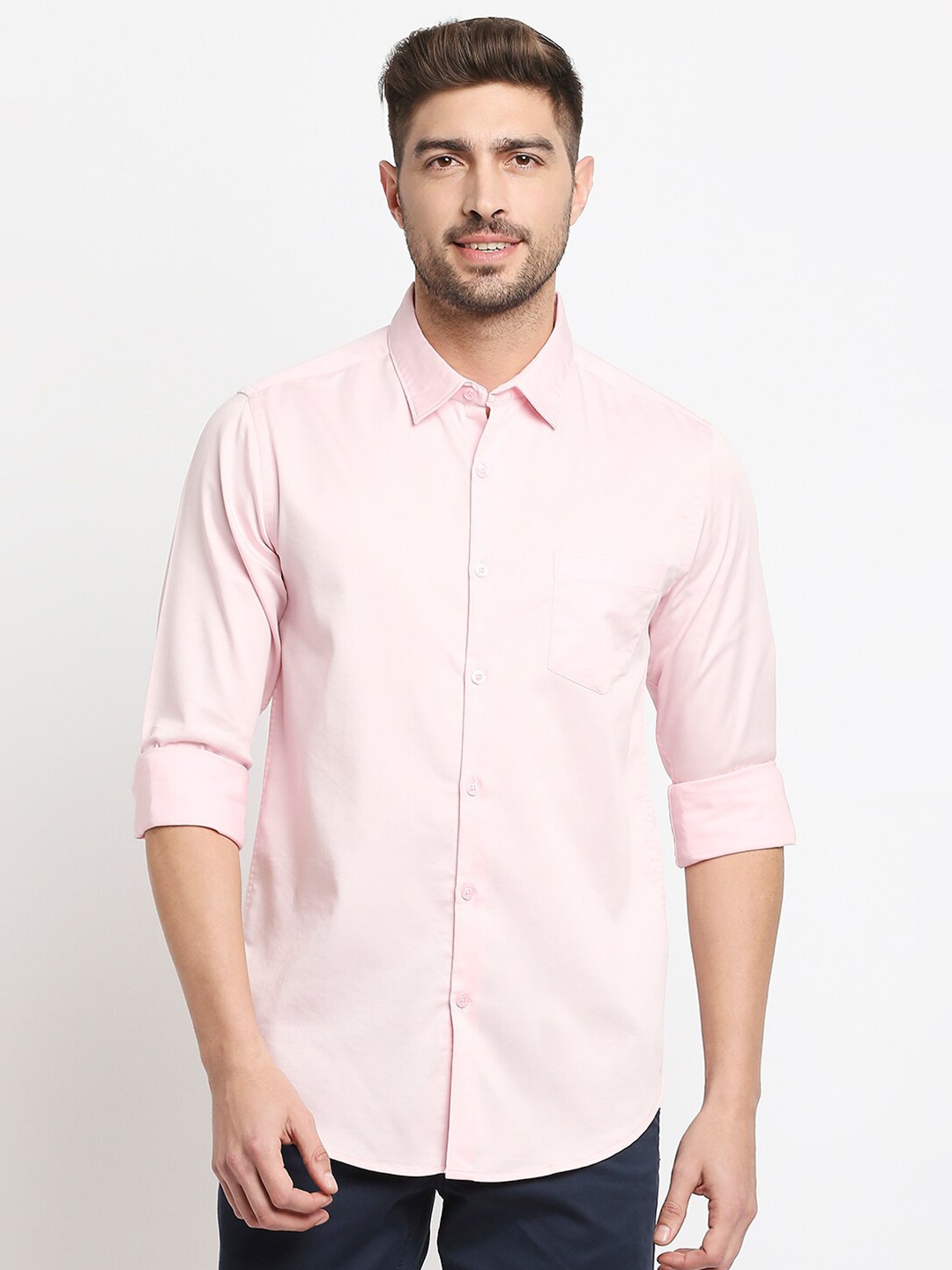 

VALEN CLUB Men Pink Slim Fit Casual Shirt