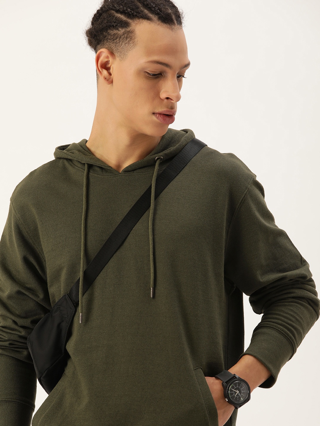 

Kook N Keech Men Solid Hooded Sweatshirt, Olive