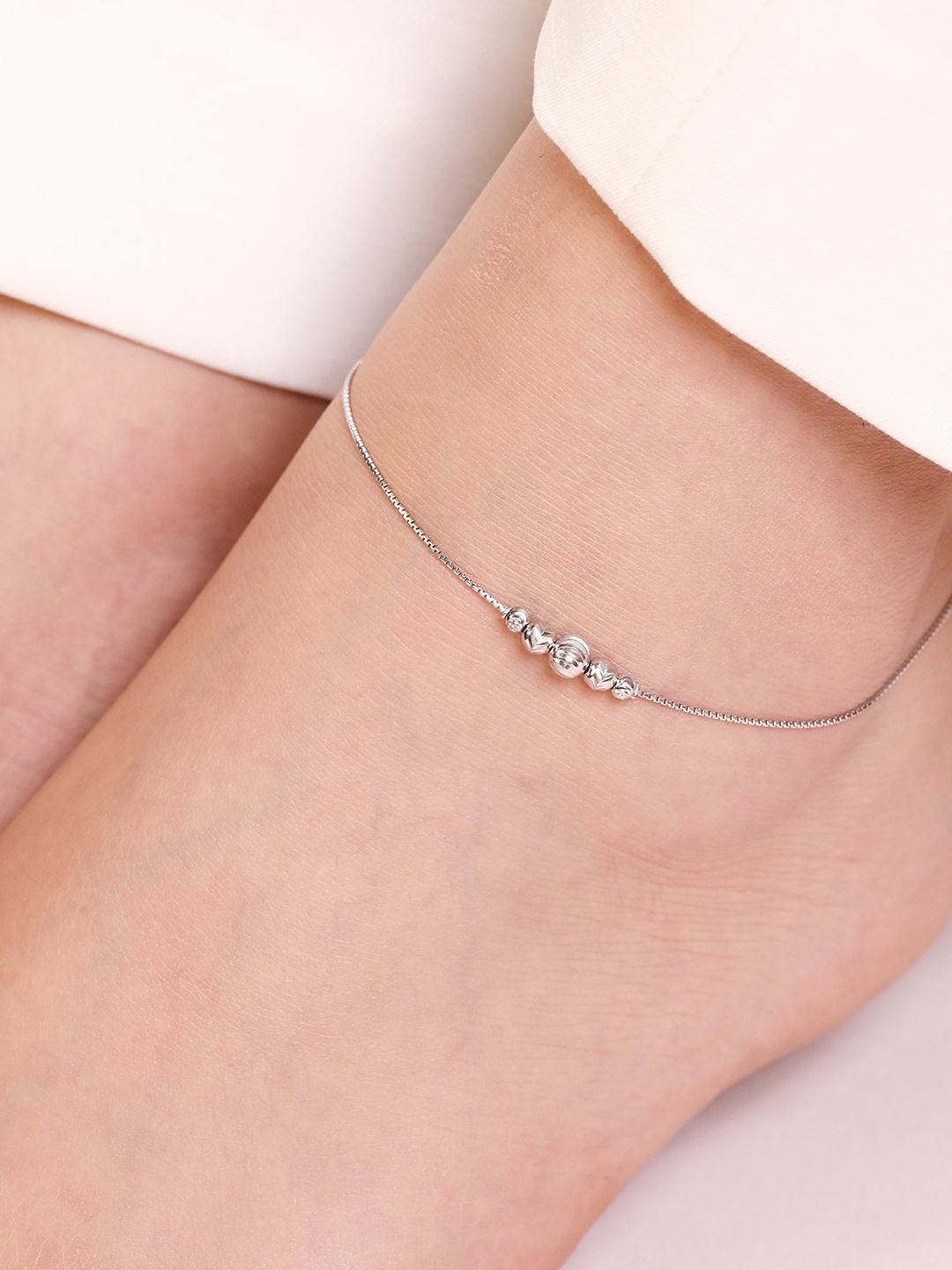 

Zavya Women Silver-Toned Rhodium-Plated Anklet