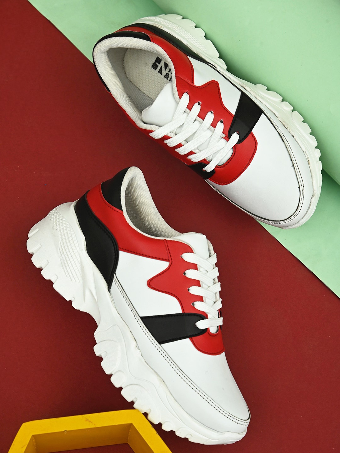

HERE&NOW Women White Colourblocked Sneakers