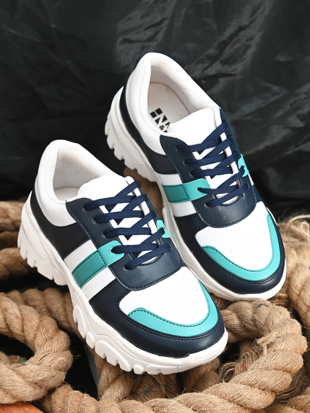 

HERE&NOW Women White Colourblocked Sneakers