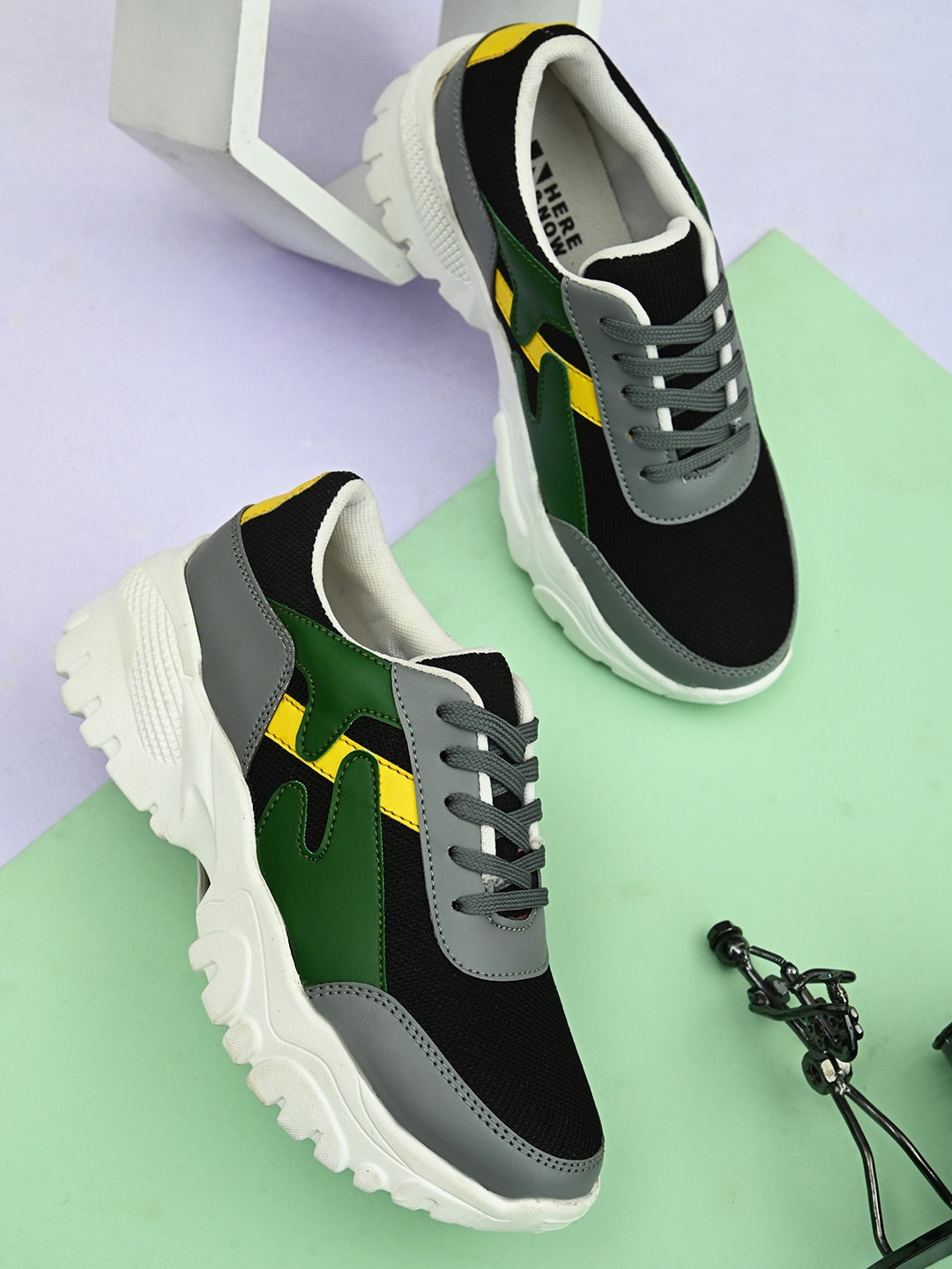 

HERE&NOW Women Black Colourblocked Sneakers