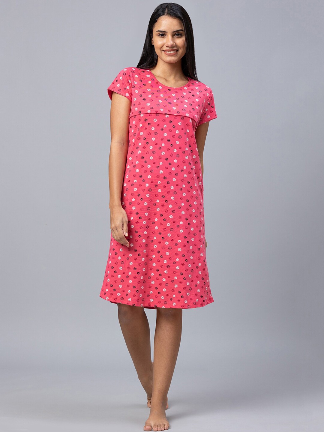 

AV2 Printed Maternity Nightdress, Pink