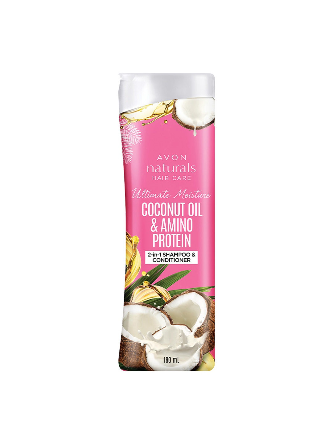 

Avon Naturals 2 in1 Ultimate Moisture Coconut Oil & Amino Acid Shampoo & Conditioner-180ml, Pink