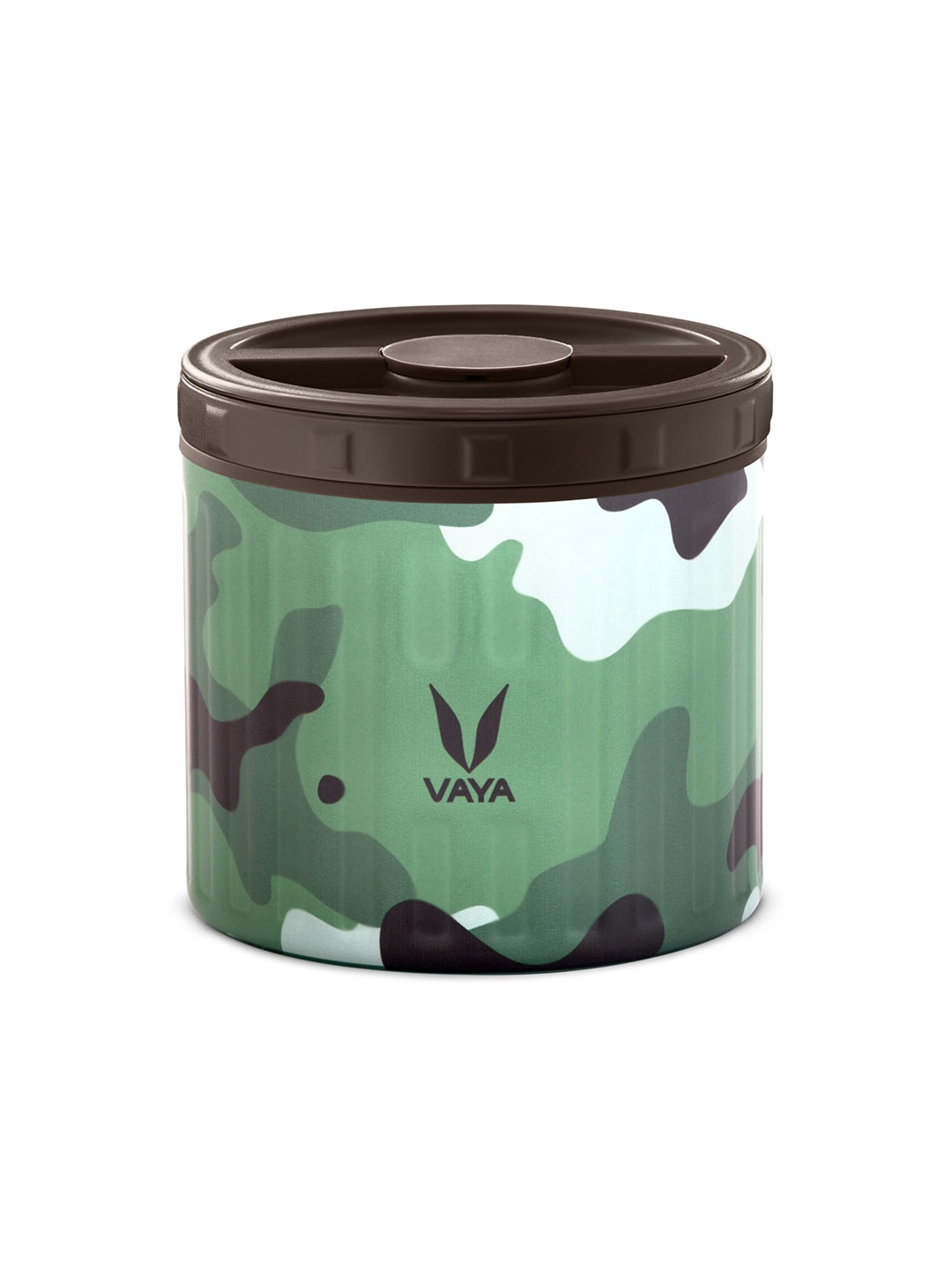 

Vaya Kids Green & White Camouflage Printed Stainless Steel Preserve Lunch Box 300ml
