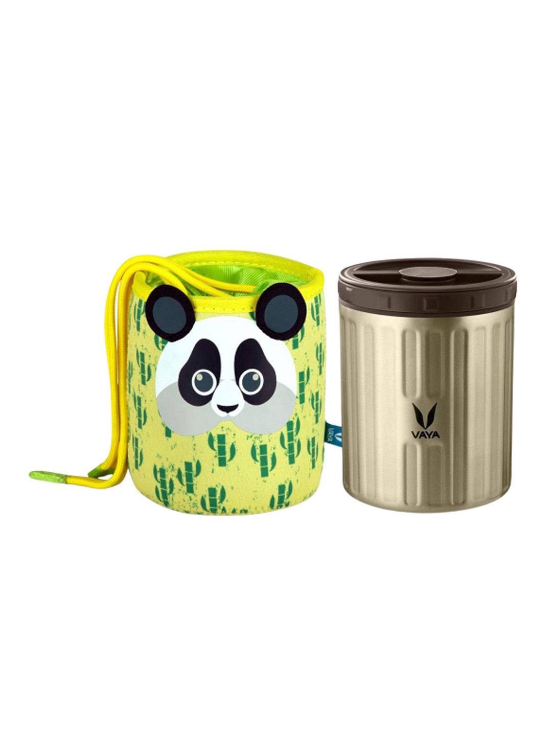 

Vaya Gold Toned & Brown Stainless Steel Preserve Lunch Box with Bag 500 ml