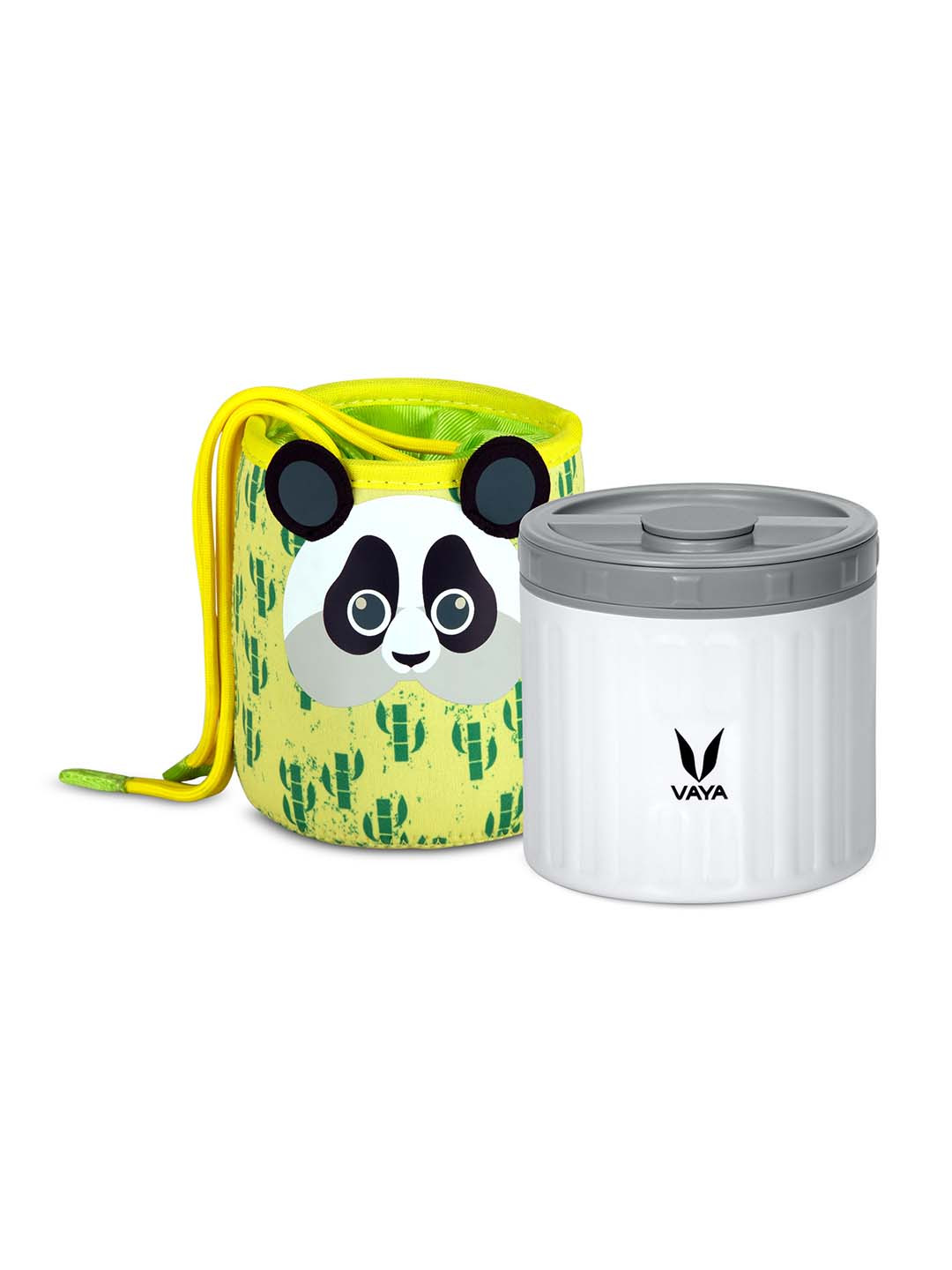 

Vaya Kids White & Grey Double-Walled Vacuum Stainless Steel Lunch Box with Bag 300 ml