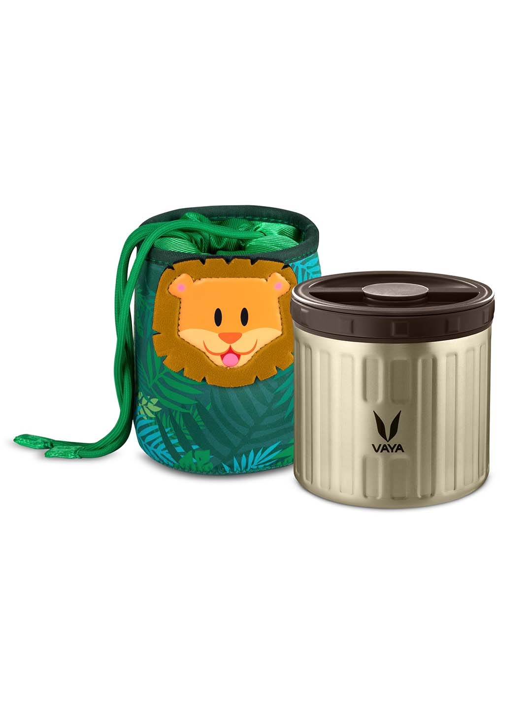 

Vaya Kids Gold Toned & Brown Stainless Steel Preserve Lunch Bow with Lunch Bag 300 ml