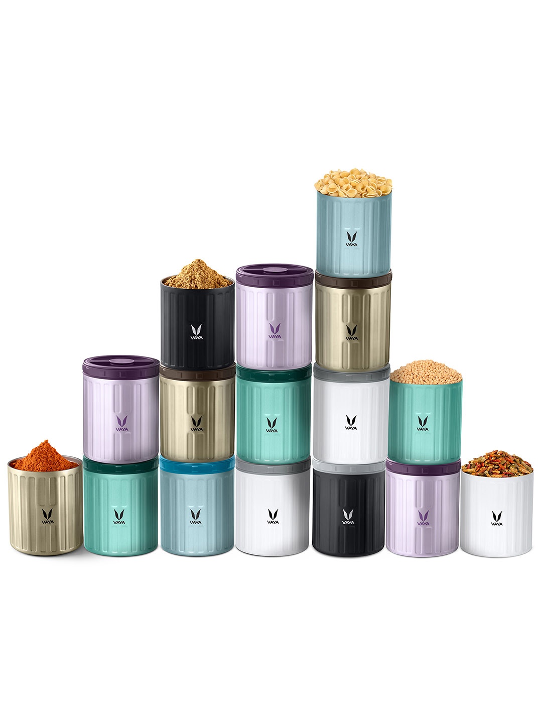 

Vaya Purple & White Printed Stainless Steel Preserve Lunch Box 500ml