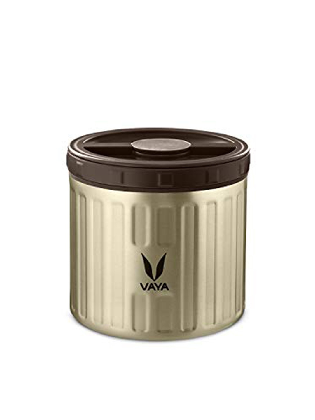 

Vaya Gold-Toned & Brown Stainless Steel Preserve Kitchen Storage 300ml