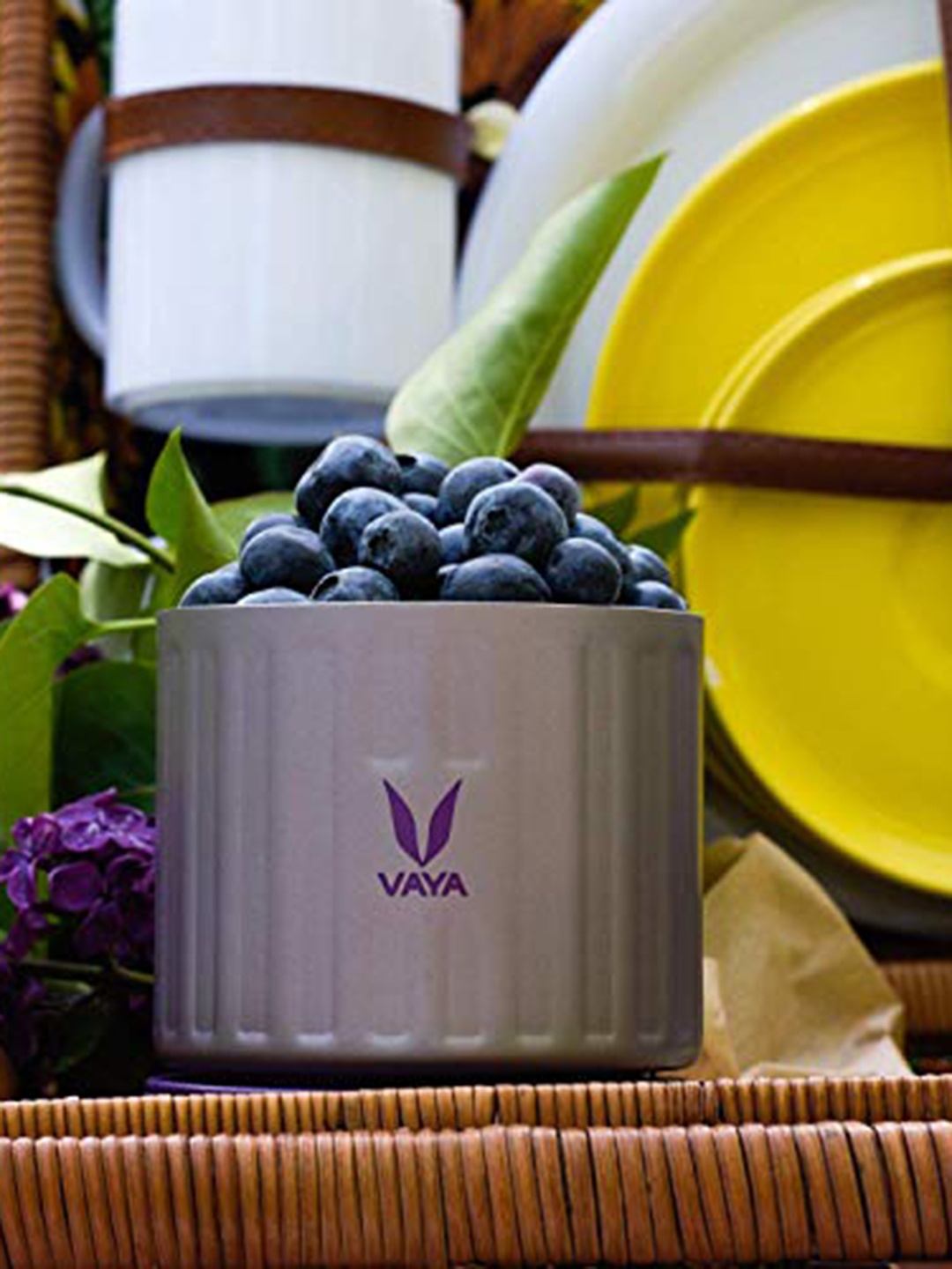 

Vaya Purple Textured Stainless Steel Food Container 300ml