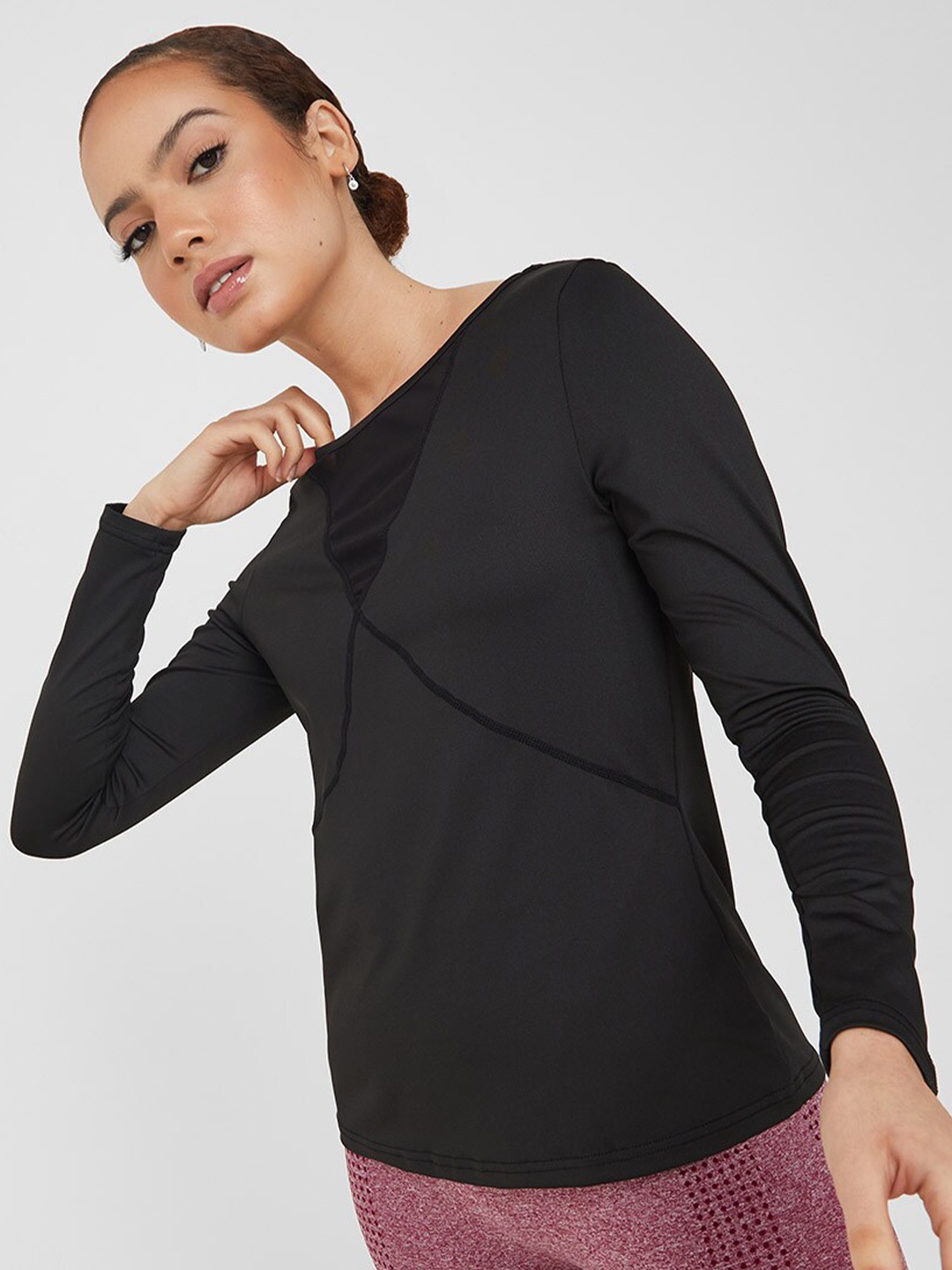 

Styli Woman Regular Long Sleeve Top, Black