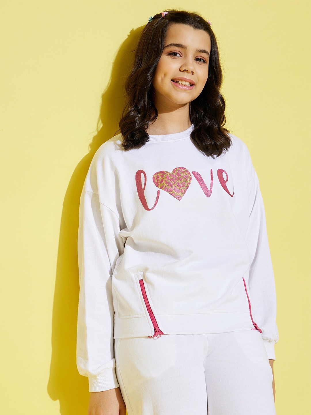 

Noh.Voh - SASSAFRAS Kids Girls Printed Sweatshirt, White