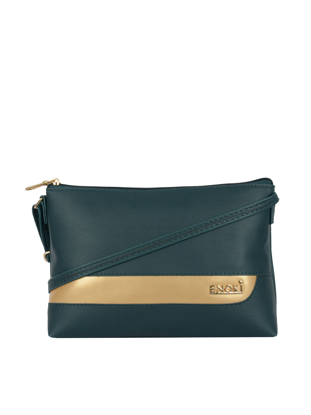 

ENOKI Blue Colourblocked Oversized Structured Sling Bag