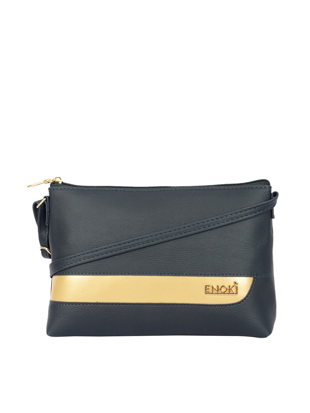 

ENOKI Blue Colourblocked Structured Sling Bag