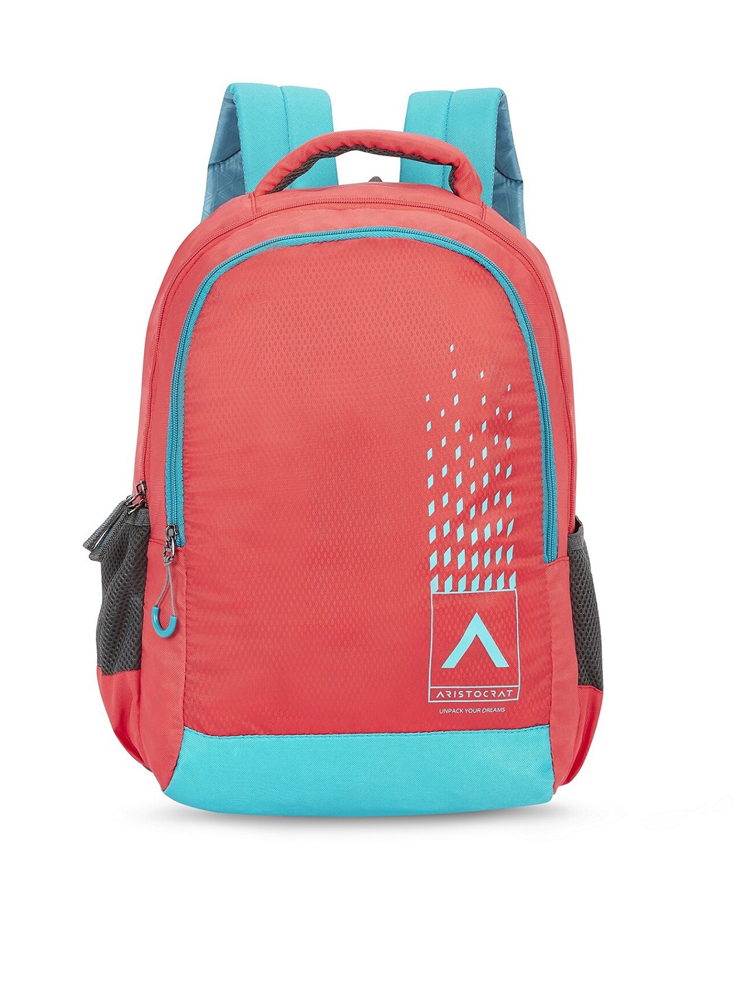 

Aristocrat Unisex Peach-Coloured & Blue Backpack