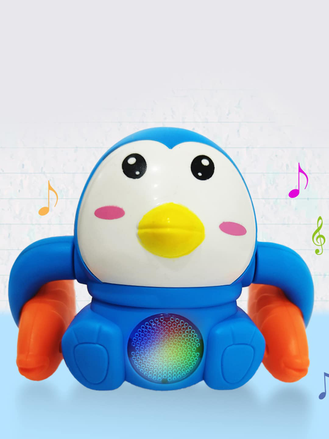 

WEMBLEY Kids Blue & White Printed Dancing and Spinning Rolling Doll Tumble Penguin Toy