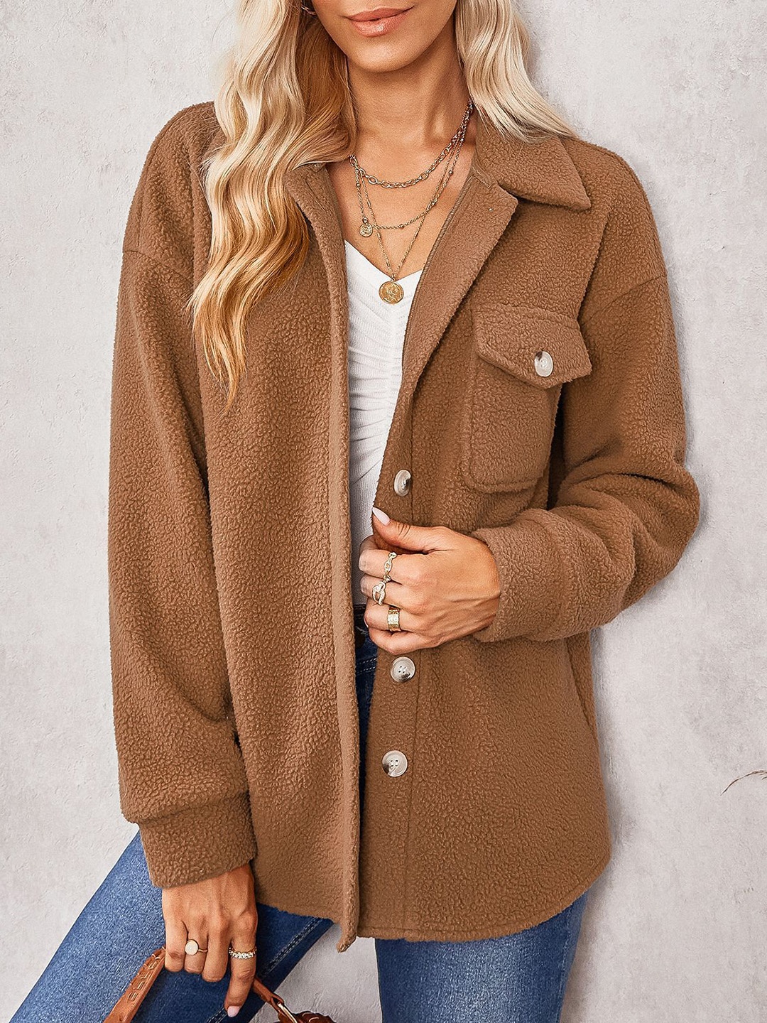 

StyleCast Women Brown Longline Tailored Jacket