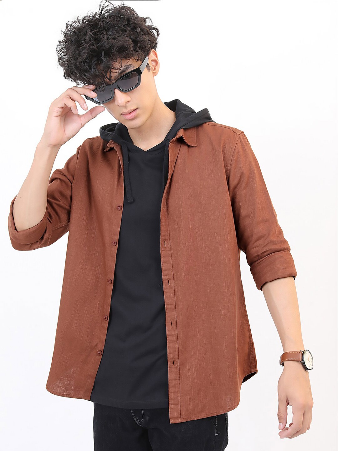 

KETCH Men Rust Slim Fit Cotton Casual Shirt