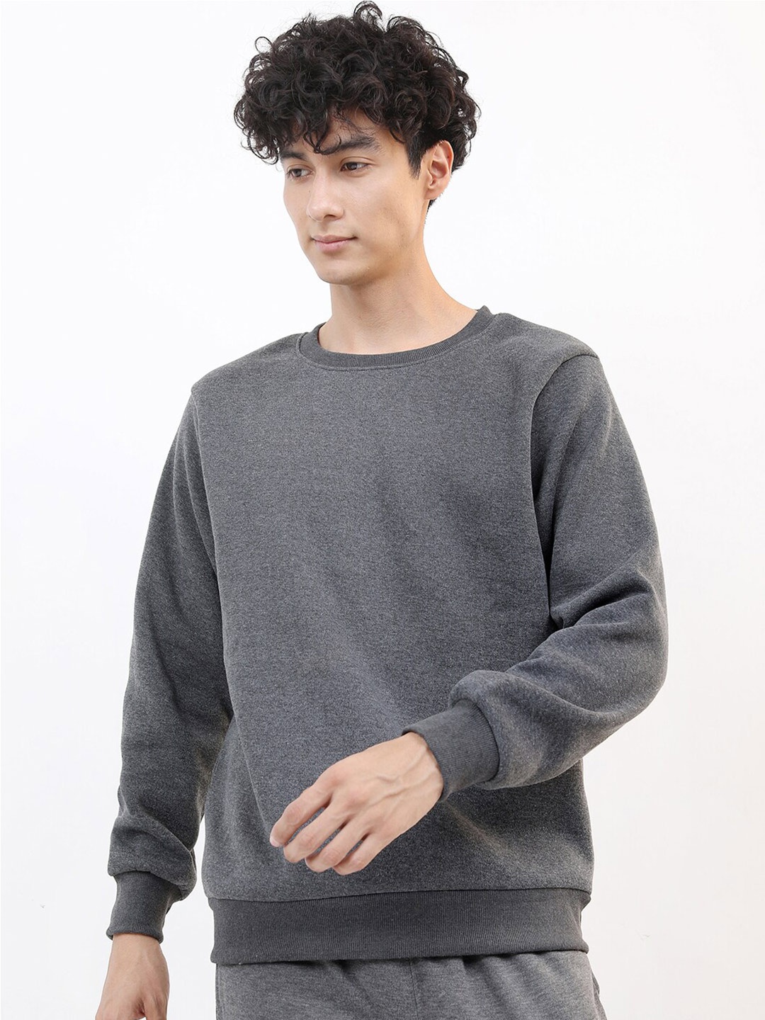 

KETCH Round Neck Pullover Cotton Sweatshirt, Grey