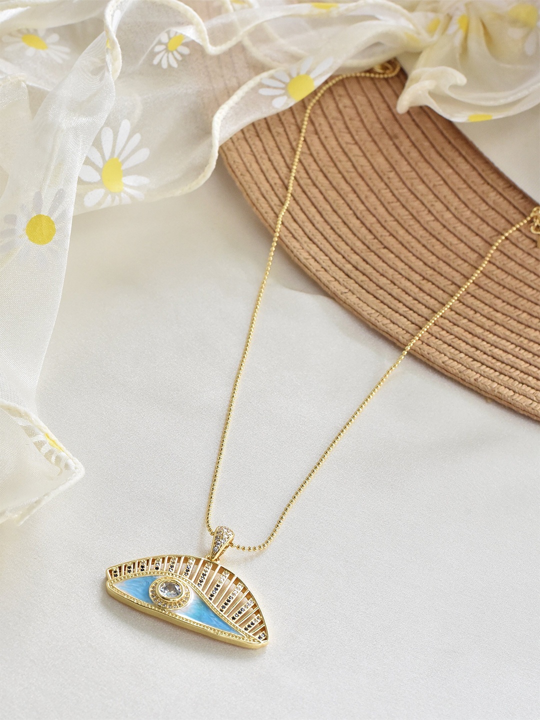 

Klissaa Women Gold-Toned & White Brass Gold-Plated Necklace