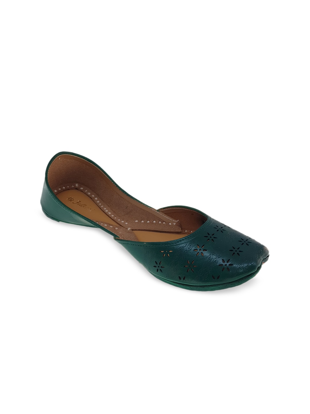 

Fulkari Women Green Mojaris